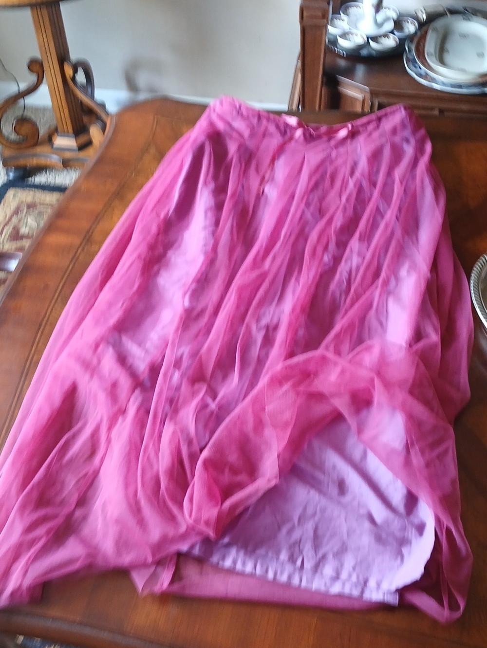 VINTAGE Free People Vibrant Fuchsia/Lavender Layered Tulle A-Line Skirt